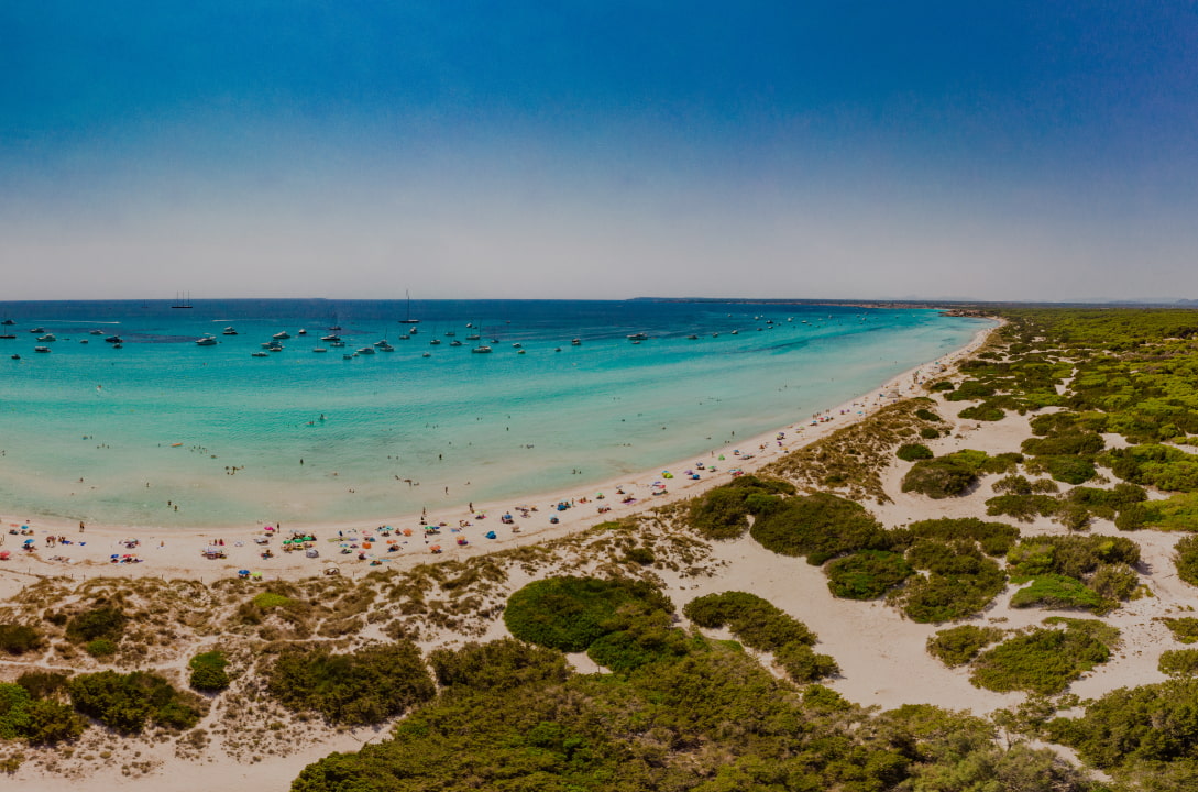 General view of one of the most popular beaches in the south of Mallorca