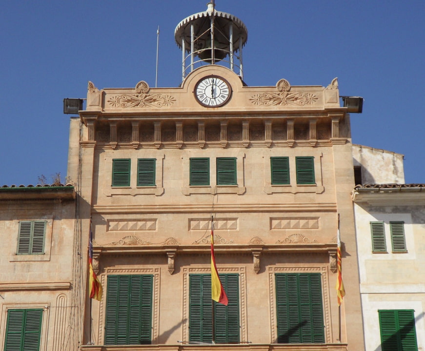 Detail of one of the most emblematic buildings in the town of Llucmajor